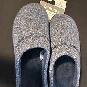 New MSRP $40.00 Isotoner XXL Navy Blue Men's Slippers Memory Foam Brand